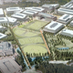 artist rendering of Microsoft campus with cricket field